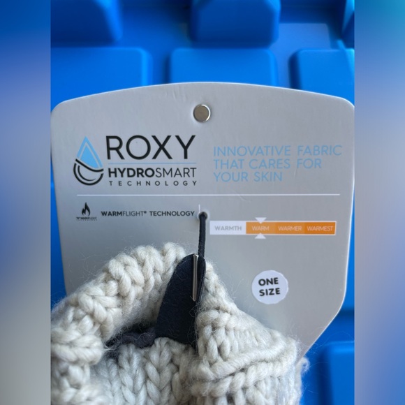 Roxy Winter Mittens cable knit cream NWT - Picture 4 of 6